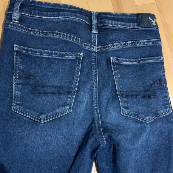 EUC Women’s American Eagle Super High Rise Blue Jeggings - size 8 Regular - Picture 12 of 16